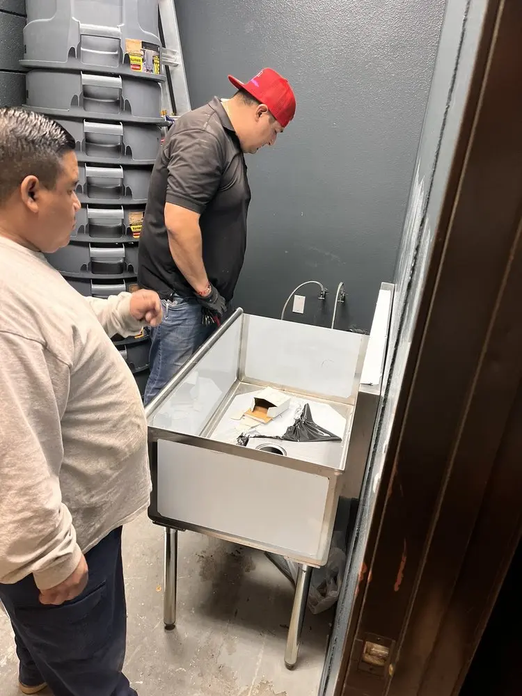 Commercial plumbing and sink installation in Hubbard